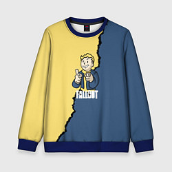 Свитшот детский Fallout logo boy, цвет: 3D-синий