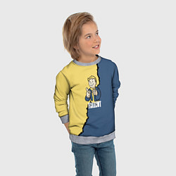 Свитшот детский Fallout logo boy, цвет: 3D-меланж — фото 2