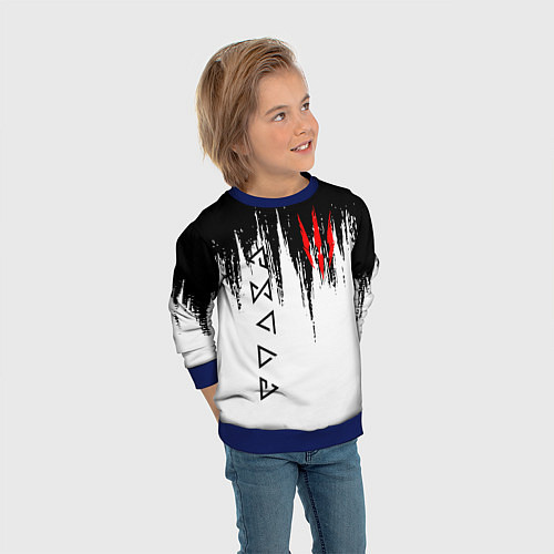 Детский свитшот The Witcher / 3D-Синий – фото 3