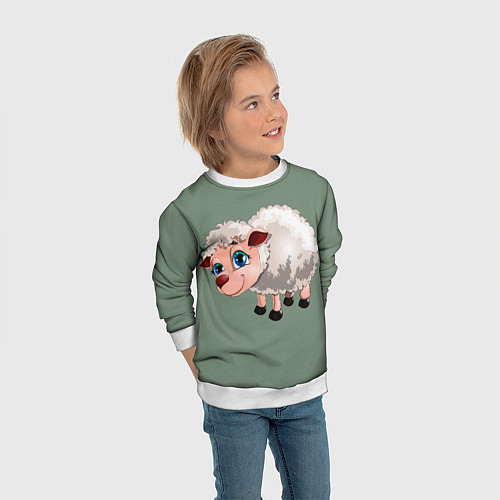 Детский свитшот Овечка / 3D-Белый – фото 3