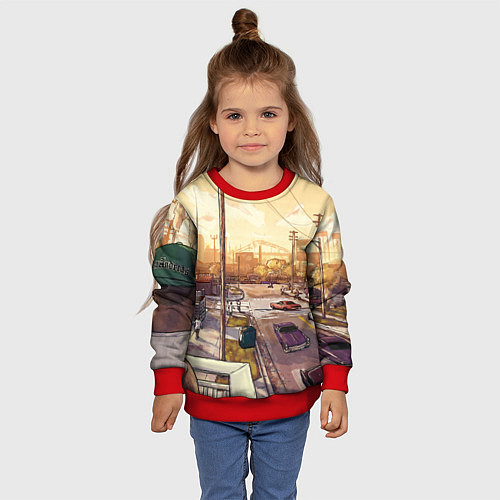 Детский свитшот GTA San Andreas / 3D-Красный – фото 4