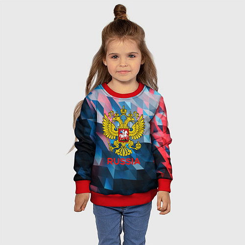 Детский свитшот RUSSIA / 3D-Красный – фото 4