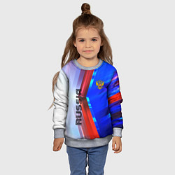 Свитшот детский RUSSIA SPORT, цвет: 3D-меланж — фото 2