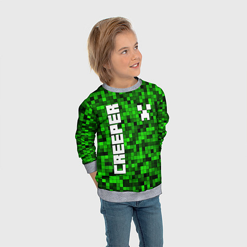 Детский свитшот MINECRAFT CREEPER / 3D-Меланж – фото 3
