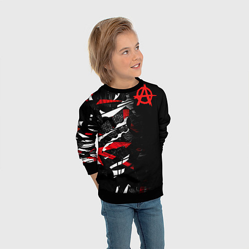 Детский свитшот Анархия / 3D-Черный – фото 3