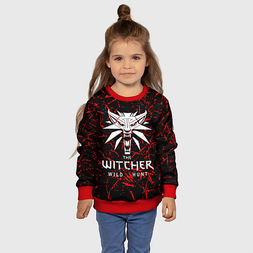 Детский свитшот The Witcher / 3D-Красный – фото 4