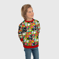 Свитшот детский Папуги, цвет: 3D-красный — фото 2