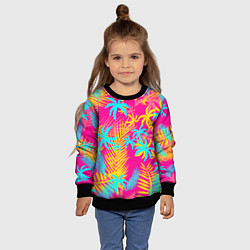 Свитшот детский НЕОНОВЫЕ ПАЛЬМЫ НЕОН NEON, цвет: 3D-черный — фото 2