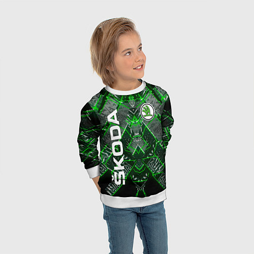 Детский свитшот SKODA / 3D-Белый – фото 3