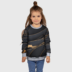 Свитшот детский Black gold, цвет: 3D-меланж — фото 2