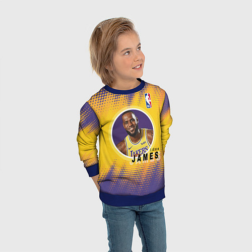 Детский свитшот LeBron James / 3D-Синий – фото 3