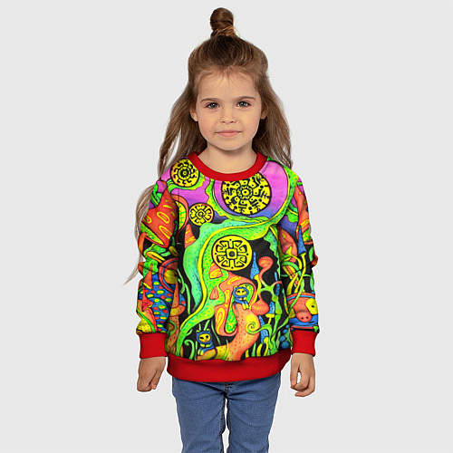 Детский свитшот КИСЛОТА КИСЛОТНЫЙ / 3D-Красный – фото 4