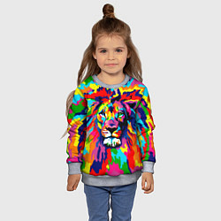 Свитшот детский Лев Artistic Art, цвет: 3D-меланж — фото 2
