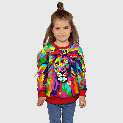 Детский свитшот Лев Artistic Art / 3D-Красный – фото 4