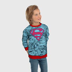 Свитшот детский Man of steel, цвет: 3D-красный — фото 2