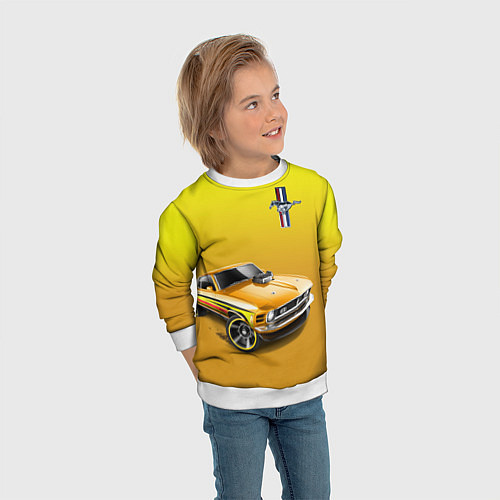 Детский свитшот Ford mustang - motorsport / 3D-Белый – фото 3
