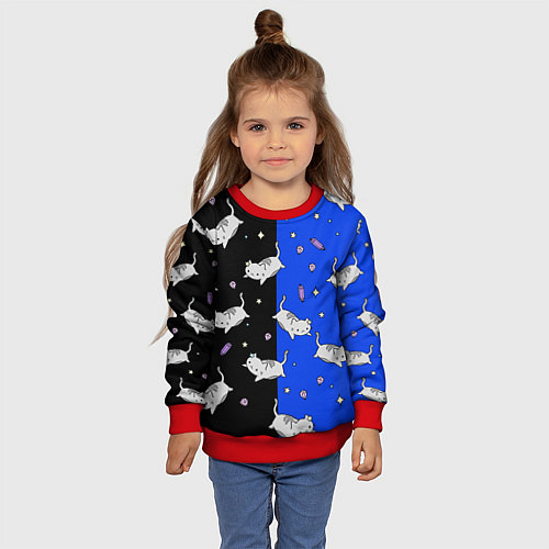 Детский свитшот КИСЫ / 3D-Красный – фото 4