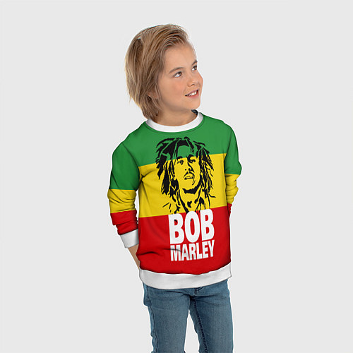 Детский свитшот Bob Marley / 3D-Белый – фото 3