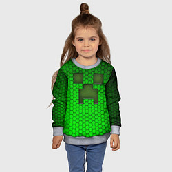 Свитшот детский Крипер из игры Minecraft, цвет: 3D-меланж — фото 2