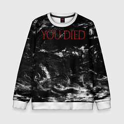 Свитшот детский YOU DIED, цвет: 3D-белый