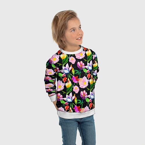Детский свитшот Разноцветие / 3D-Белый – фото 3