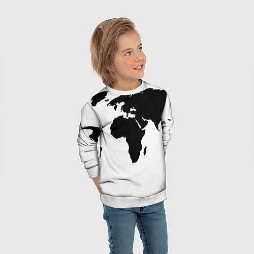Детский свитшот Весь мир / 3D-Белый – фото 3