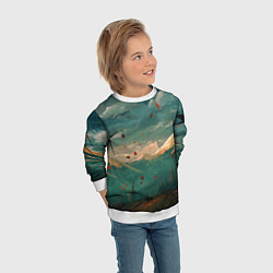Свитшот детский Горы, цвет: 3D-белый — фото 2