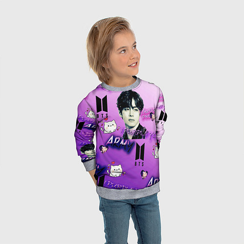 Детский свитшот I purple you / 3D-Меланж – фото 3