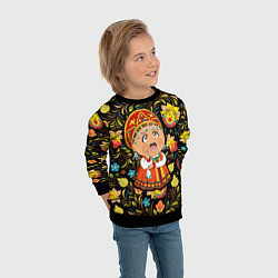 Свитшот детский Русская красавица, цвет: 3D-черный — фото 2