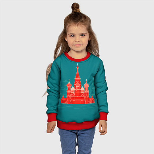 Детский свитшот Москва / 3D-Красный – фото 4