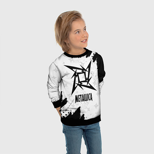Детский свитшот METALLICA МЕТАЛЛИКА / 3D-Черный – фото 3
