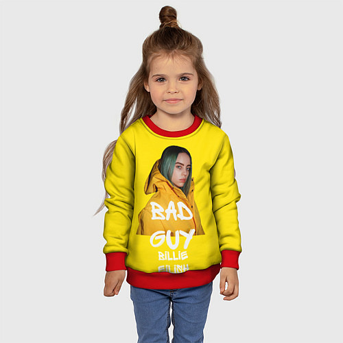 Детский свитшот Billie Eilish Билли Айлиш / 3D-Красный – фото 4