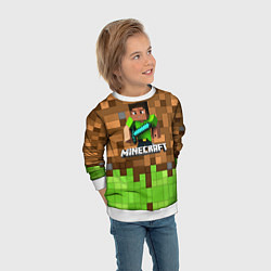 Свитшот детский Minecraft logo heroes, цвет: 3D-белый — фото 2
