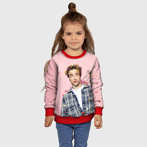 Детский свитшот ROBERT PATTINSON / 3D-Красный – фото 4