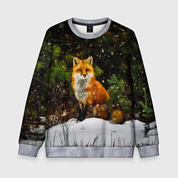Свитшот детский Лиса и снег, цвет: 3D-меланж