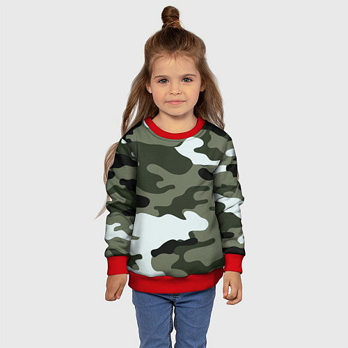 Детский свитшот Camouflage 2 / 3D-Красный – фото 4