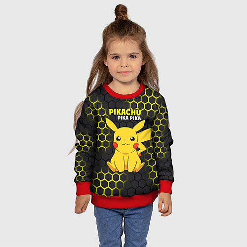 Детский свитшот Pikachu Pika Pika / 3D-Красный – фото 4