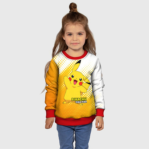 Детский свитшот Pikachu Pika Pika / 3D-Красный – фото 4