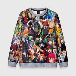 Свитшот детский Аниме персонажи, цвет: 3D-меланж