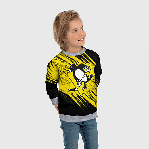 Детский свитшот Pittsburgh Penguins Sport / 3D-Меланж – фото 3