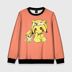 Свитшот детский Pikachu Pika Pika, цвет: 3D-черный