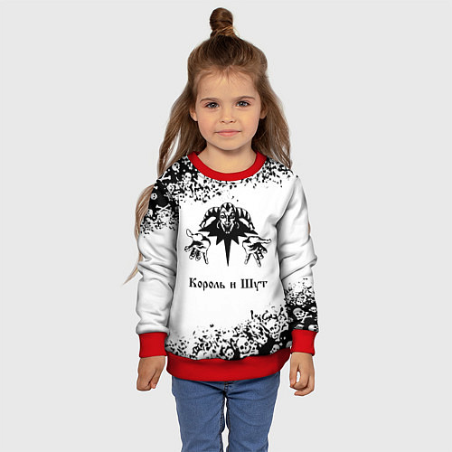 Детский свитшот КОРОЛЬ И ШУТ / 3D-Красный – фото 4