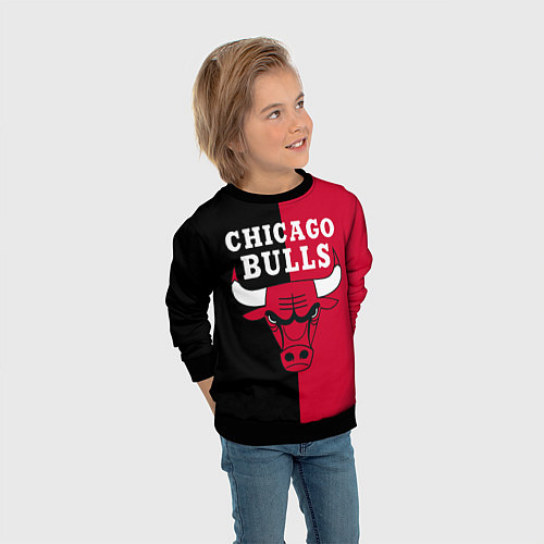Детский свитшот Чикаго Буллз / 3D-Черный – фото 3