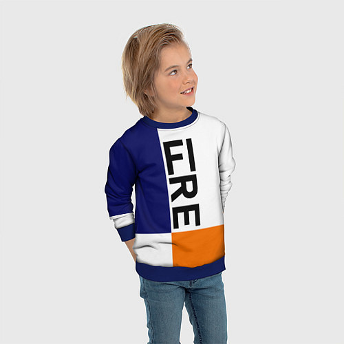 Детский свитшот FIRE / 3D-Синий – фото 3