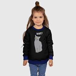 Свитшот детский What cat, цвет: 3D-синий — фото 2