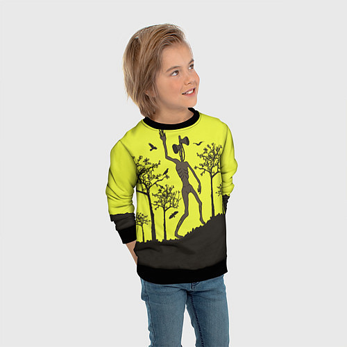 Детский свитшот Siren Head / 3D-Черный – фото 3