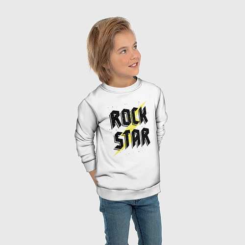 Детский свитшот Rock star / 3D-Белый – фото 3