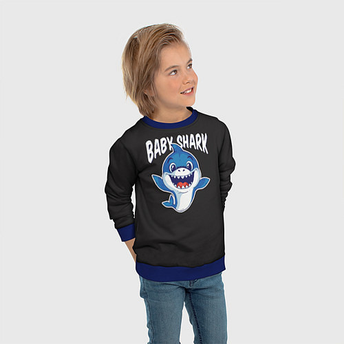Детский свитшот Baby shark / 3D-Синий – фото 3