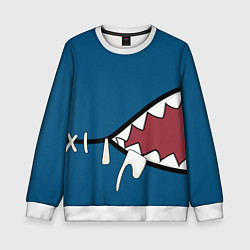 Свитшот детский Акула gawr gura, цвет: 3D-белый