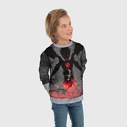 Свитшот детский Черный клевер, цвет: 3D-меланж — фото 2